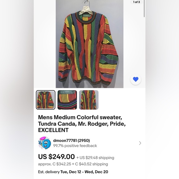 Vintage Tundra Sweater (coogi style) - Picture 2 of 2